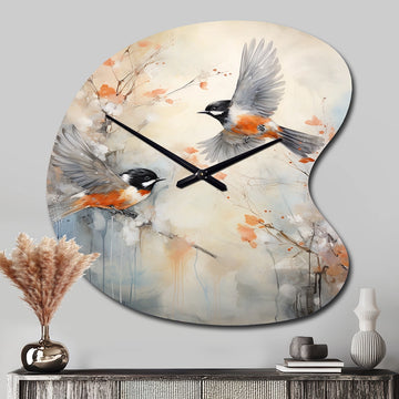 Bird Avian Symphony I - Asymmetric Metal Wall Clock
